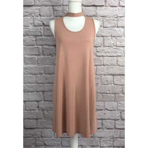 Topshop Size 8 Blush Pink "Flippy Choker Tunic" Mini Sleeveless Dress NWT - Picture 3 of 6